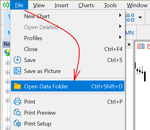 Open Data Folder