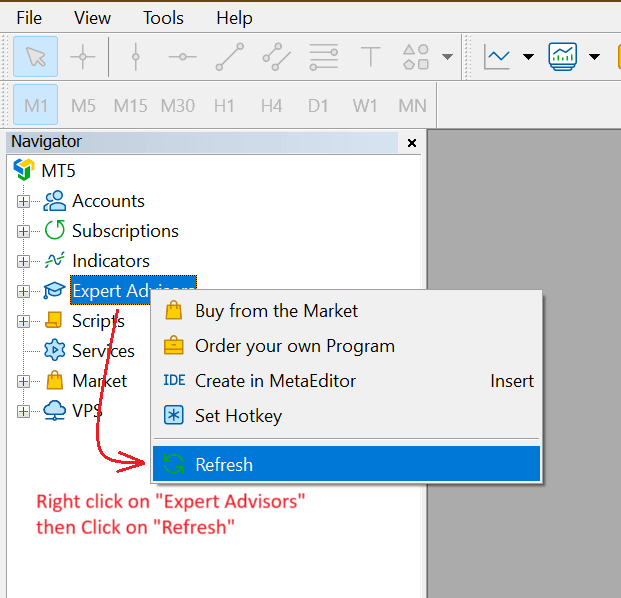 MT5 Experts Advisor Refresh option