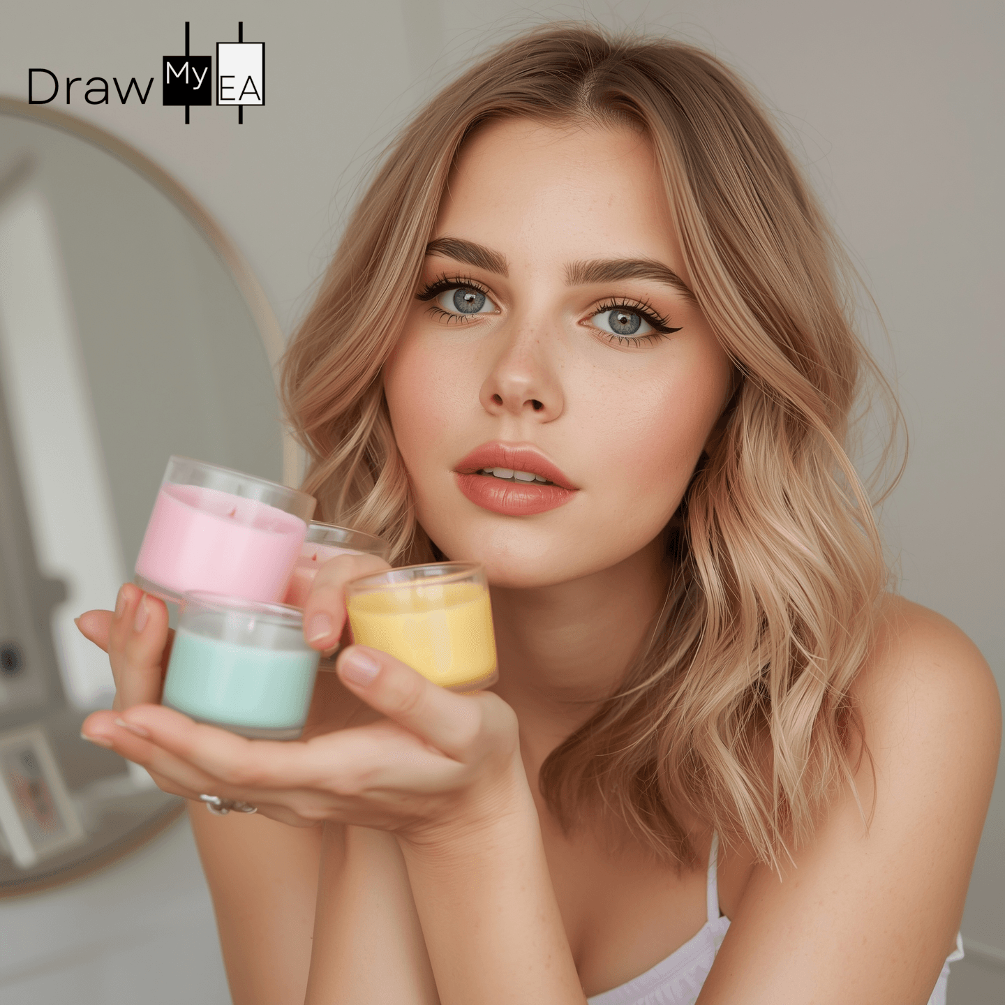 A girl is sharing candles